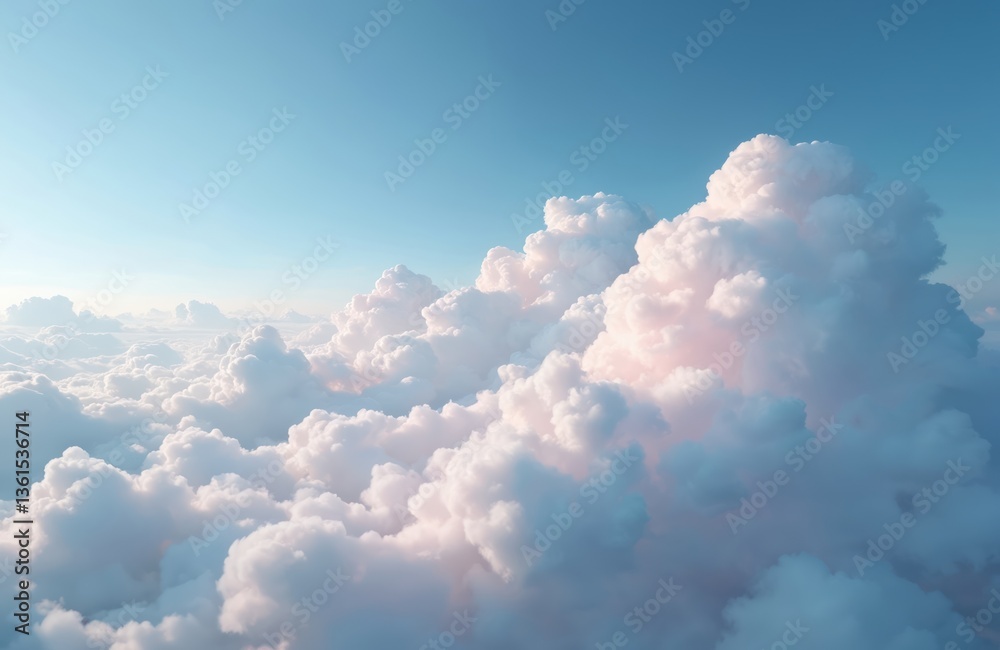 Sky landscape clouds in pastel colors. Dreamy scenic view of clouds and blue sky. Sunset or sunrise light, soft colors, artistic digital art wallpaper. Sky landscape clouds in pastel colors. Dreamy scenic view of clouds and blue sky. Sunset or sunrise light, soft colors, artistic digital art wallpaper.
