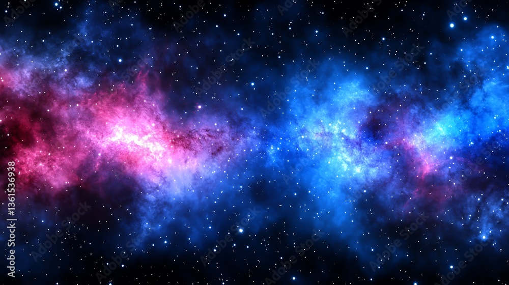 Cosmic nebula with pink and blue hues. Cosmic nebula with pink and blue hues.