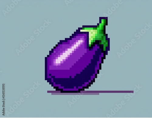 ドット絵風の紫色のなす