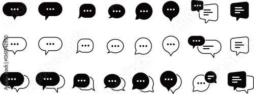 チャット吹き出しのアイコンセット