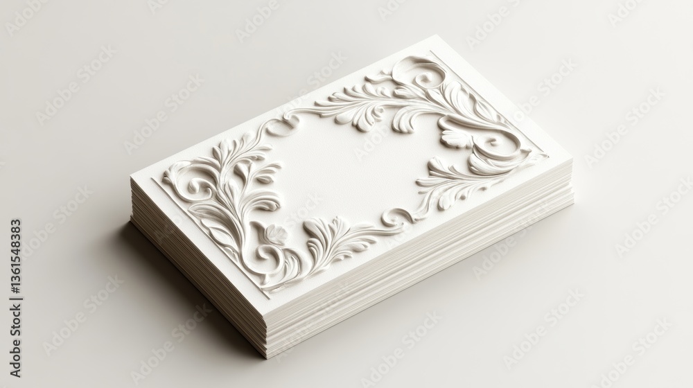 A business card template with an embossing. A business card template with an embossing.
