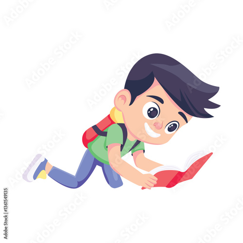 Starting new Story reading Vector Style Colored illustration. Eps 10 File 