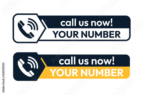 Call us now button, banner, icon, symbol, logo. Contact icons set.