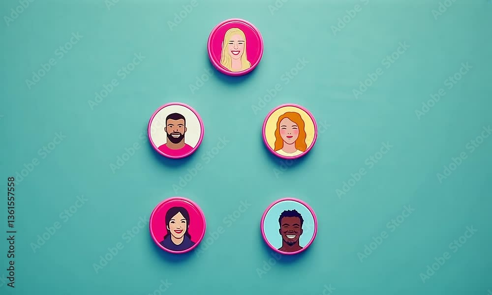 Diverse team hierarchy.  A visual representation of a company's organizational structure, showcasing a range of individuals