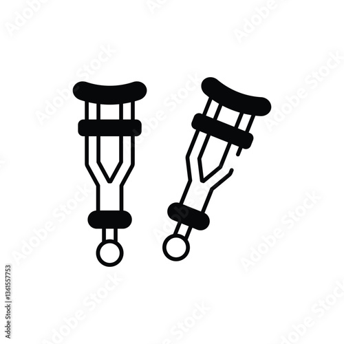 Handicap Sticks vector icon stock illustration