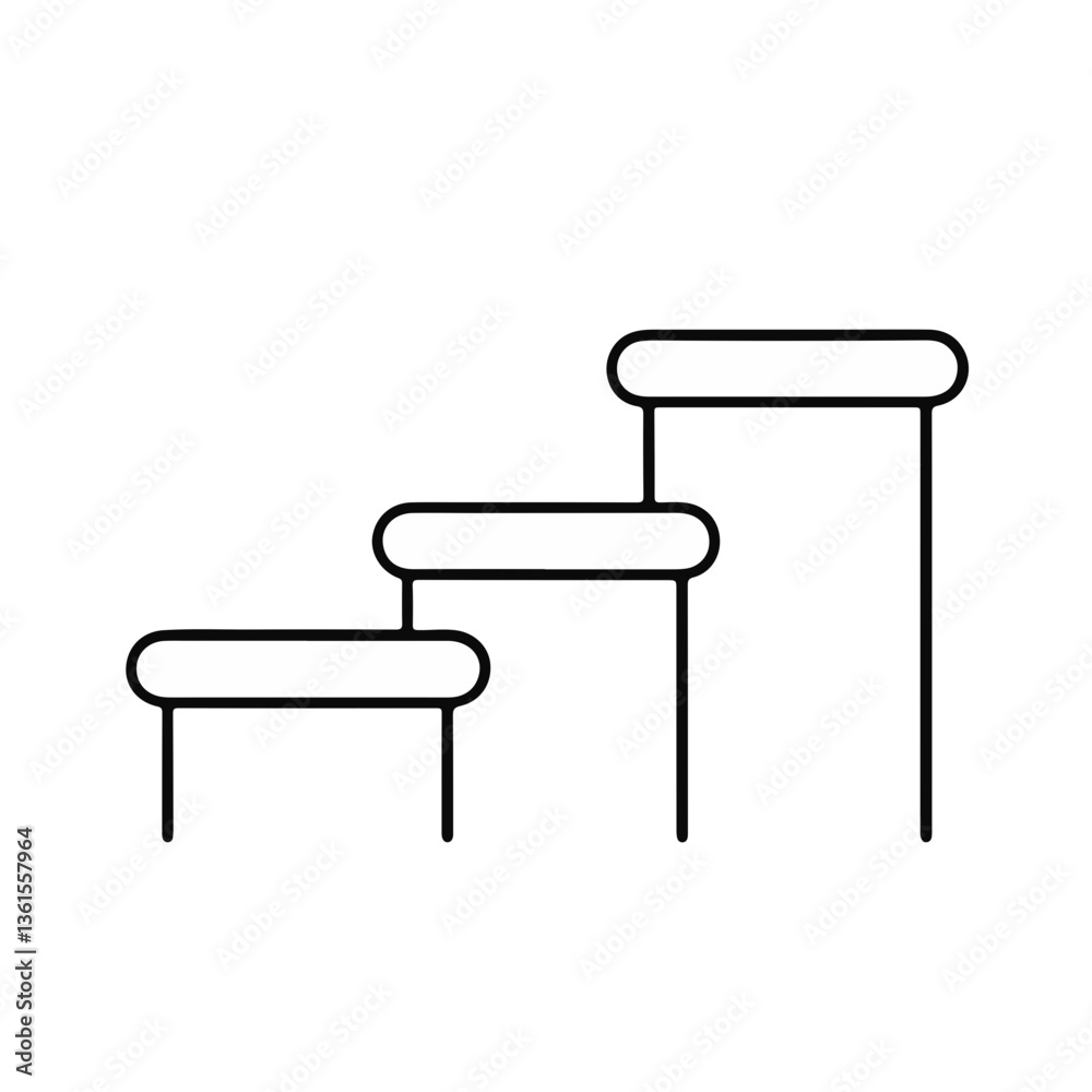 Vector icons of three steps in a minimalistic style Vector icons of three steps in a minimalistic style