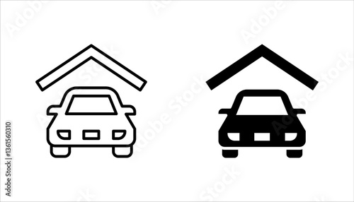 Car garage icon set, auto garage, vector illustration on white background