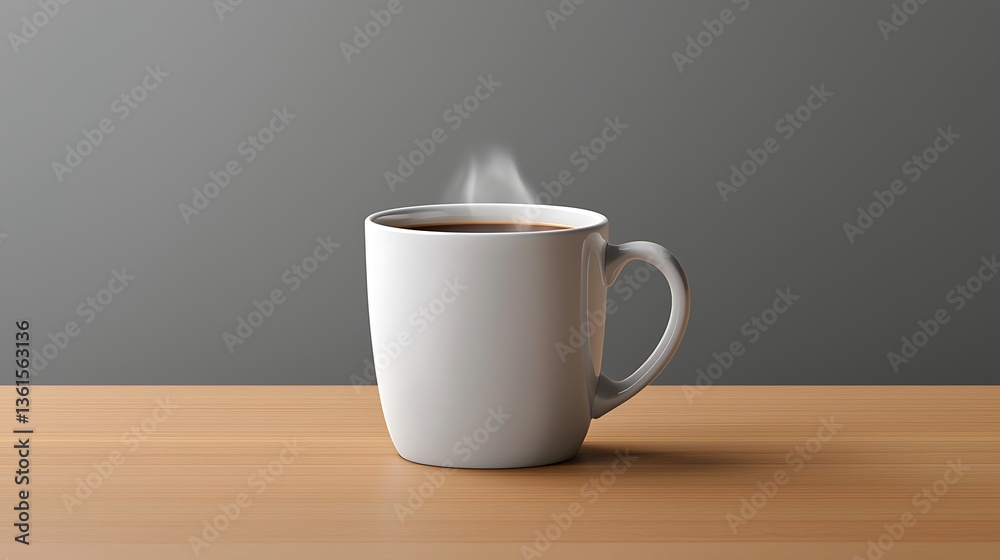 Fototapeta premium a cup of coffee on the wood table