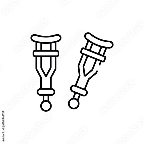 Handicap Sticks vector icon stock illustration