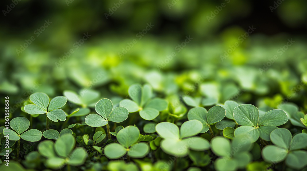 Close up of lush green clover leaves in nature
. Close up of lush green clover leaves in nature
.