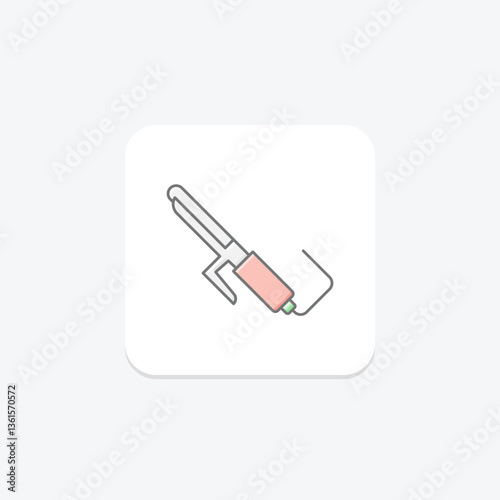 Curling Iron, vector, pixel perfect, illustrator file