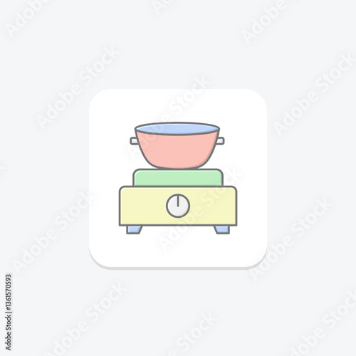 Electric Fondue Pot, vector, pixel perfect, illustrator file