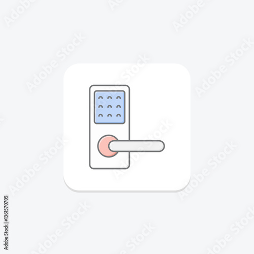 Smart Keyless Door Lock, vector, pixel perfect, illustrator file