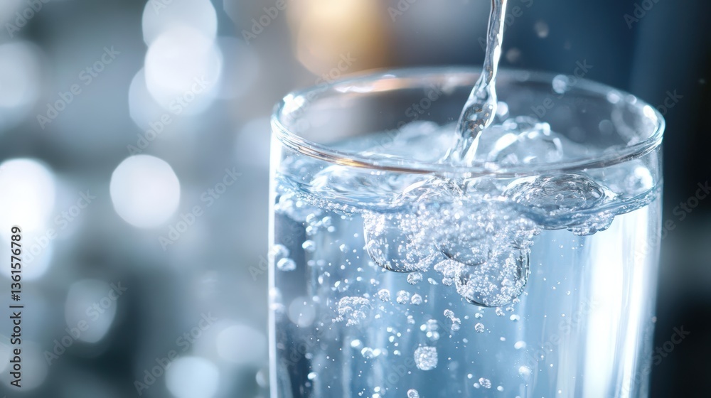 A close-up of a glass filled with clear water, showcasing bubbles and droplets as water is poured in, creating a refreshing and dynamic appearance. A close-up of a glass filled with clear water, showcasing bubbles and droplets as water is poured in, creating a refreshing and dynamic appearance.