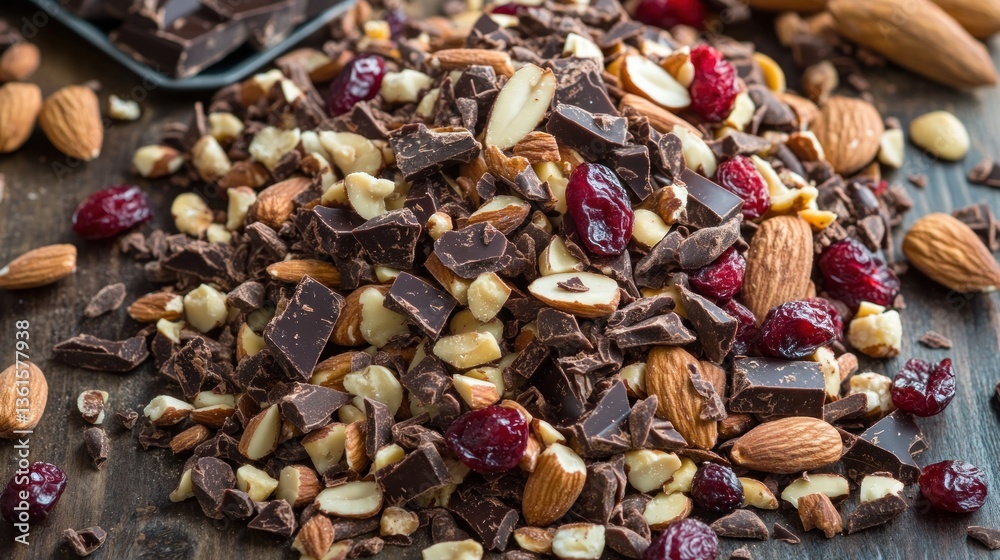 Delicious Chocolate, Almonds, Cranberries and Hazelnuts Mix Delicious Chocolate, Almonds, Cranberries and Hazelnuts Mix