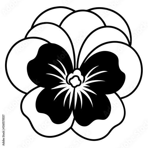  A vibrant pansy flower vector design perfect for various digital projects.