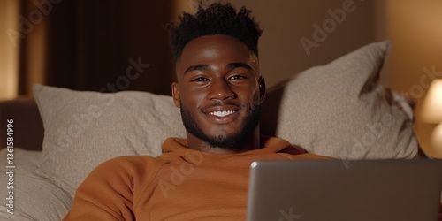 A content Black man beams w...