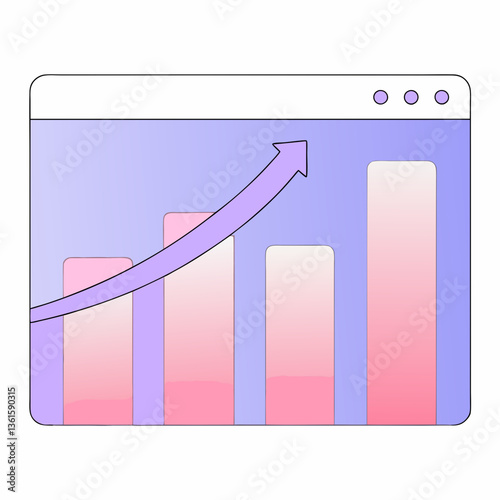 A simple upward-trending graph representing economic growth and progress