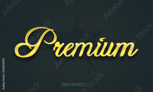Premium 3D Text effect in with gold style template