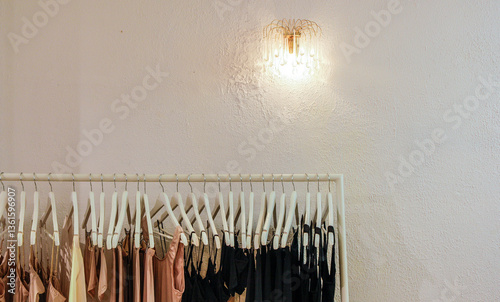 clothing rack in a retail store