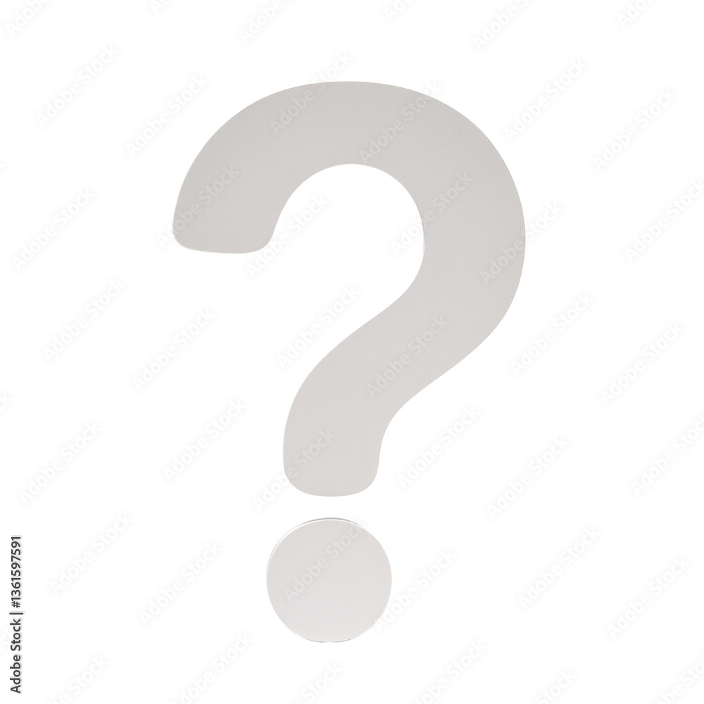 Vibrant paper question mark cutout symbol against a clean white backdrop perfect for education and curiosity concepts Vibrant paper question mark cutout symbol against a clean white backdrop perfect for education and curiosity concepts