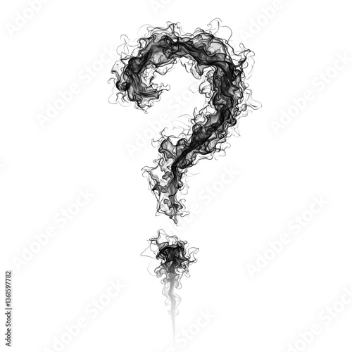 Curiousity ignited in a delicate swirl of smoke forming a perfect question mark on a pristine white canvas