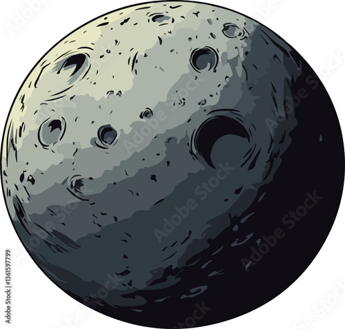 Illustration of a Detailed Moon