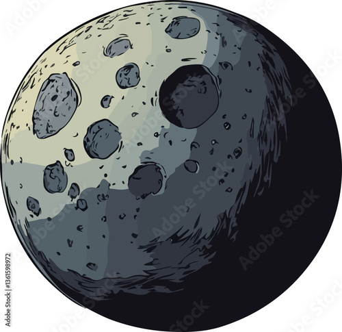 Illustration of a Detailed Moon