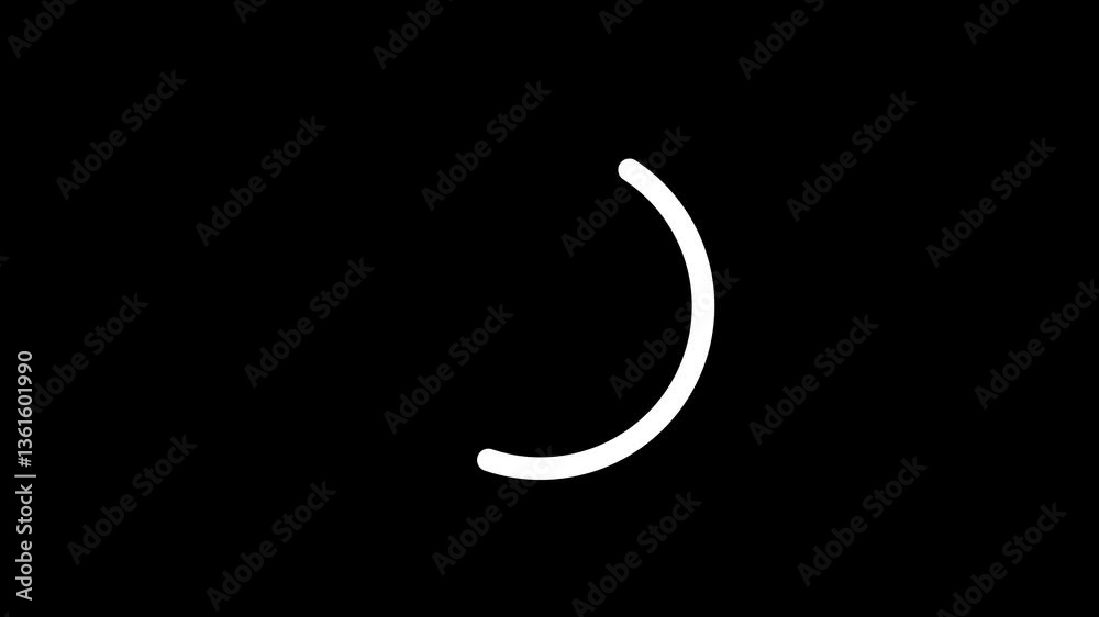 Circle loading icon animated on a black background. Circle loading icon animated on a black background.