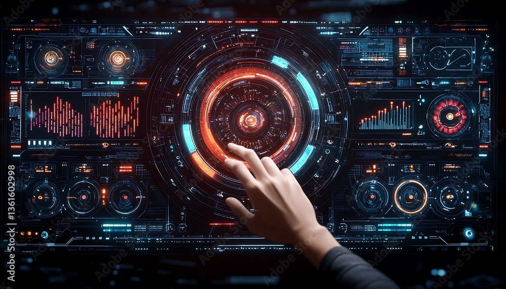 Fototapeta premium Futuristic Interface Touchscreen (1)