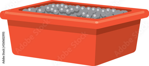 パチンコ玉が詰まったドル箱のイメージイラスト