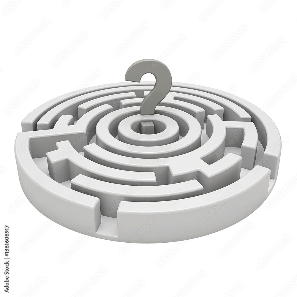 A perplexing maze centered around a question mark creating an air of mystery and curiosity A perplexing maze centered around a question mark creating an air of mystery and curiosity