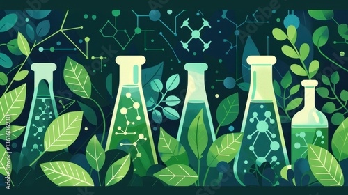 Obraz na płótnie Green Chemistry: The development of chemical processes and products that reduce toxic substances and lessen environmental harm, supporting eco-friendly practices.
w salonie