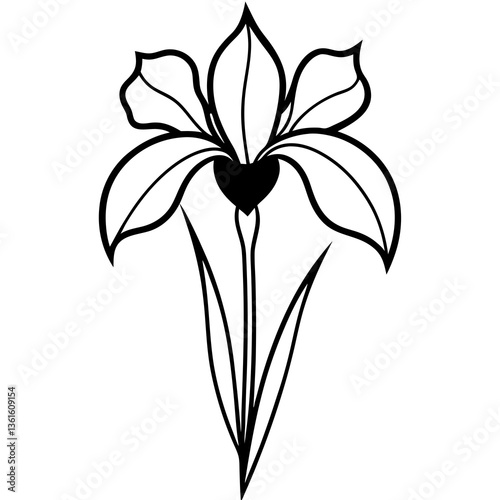 "Iris Flower Vector Graphic Design File - High-Quality Illustration for Digital Use"