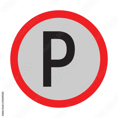 Car parking sign set. Flat style vector icon. Public parking space, location symbol. Information pictogram isolated on white background in eps 10.