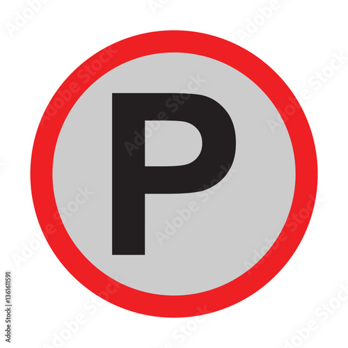 Car parking sign set. Flat style vector icon. Public parking space, location symbol. Information pictogram isolated on white background in eps 10.