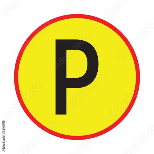 Car parking sign set. Flat style vector icon. Public parking space, location symbol. Information pictogram isolated on white background in eps 10.