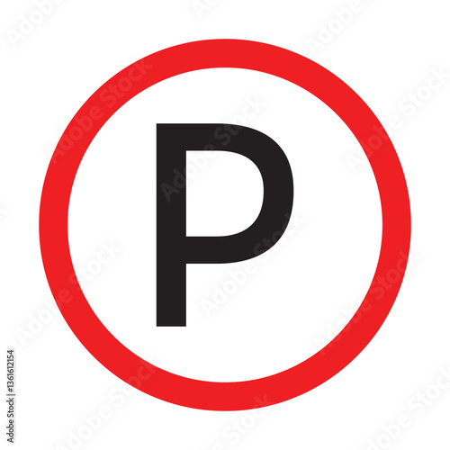 Car parking sign set. Flat style vector icon. Public parking space, location symbol. Information pictogram isolated on white background in eps 10.