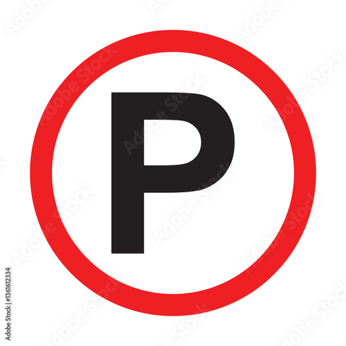 Car parking sign set. Flat style vector icon. Public parking space, location symbol. Information pictogram isolated on white background in eps 10.