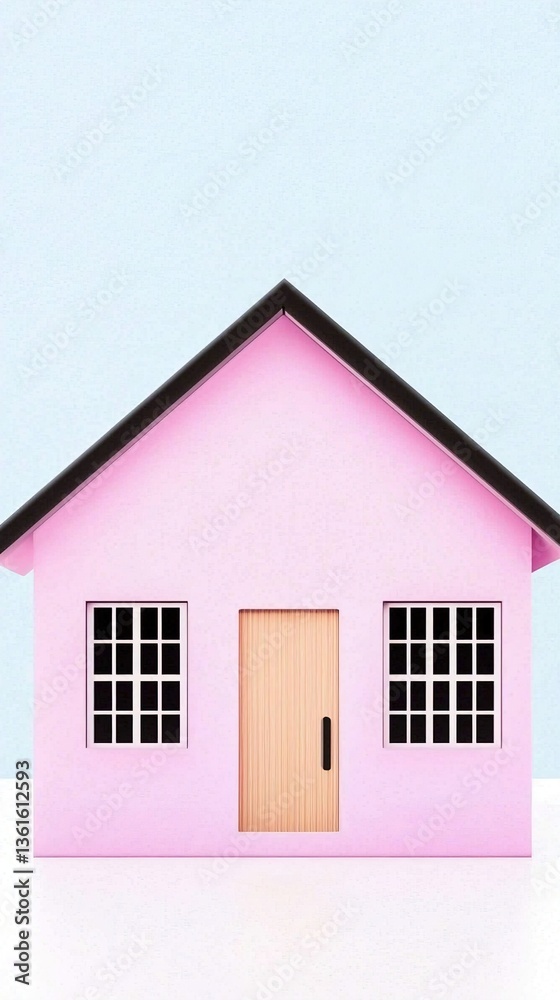 pink house with blue sky pink house with blue sky