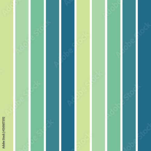 Vector pattern in colored stripes of green and blue shades