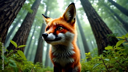 Majestic Red Fox in Enchanting Forest
