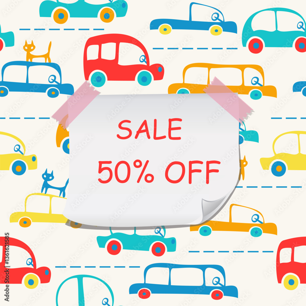 Naklejka premium Big sale banner. Special offer price label design. Super Sale promotion banner template. Doodle background. Vector Illustration.