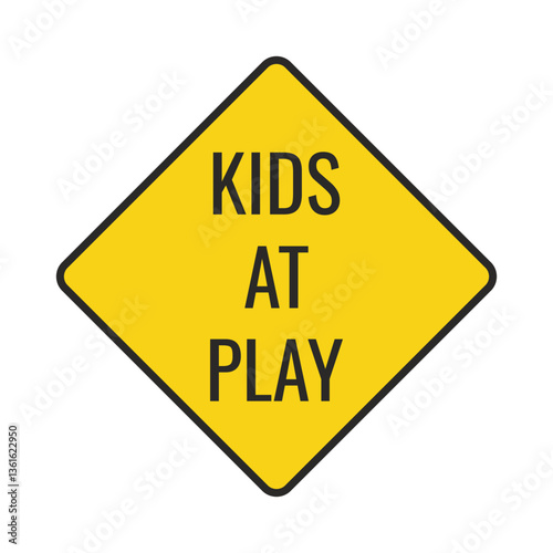 kids at play yellow sign