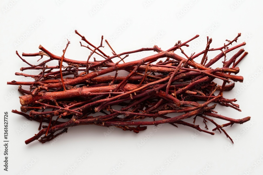 Obraz premium Red twigs on white background