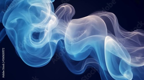 Wallpaper Mural Ethereal blue and white smoke swirling gracefully against a dark backdrop Torontodigital.ca