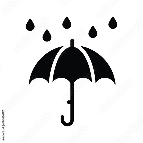 An umbrella with rain droplets representing rainy weather and travel.