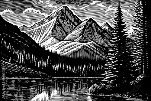 black and white natural wonders explore majestic peaks serene lakes tranquil forests enchanting sunsets breathtaking landscapes