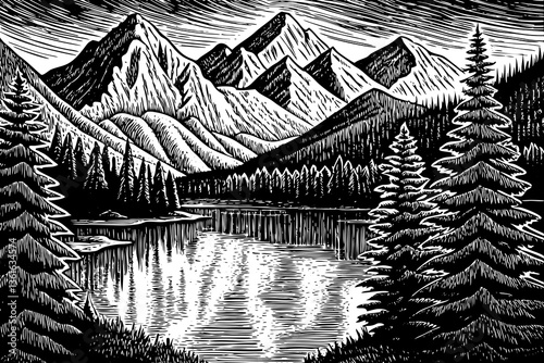 black and white natural wonders explore majestic peaks serene lakes tranquil forests enchanting sunsets breathtaking landscapes