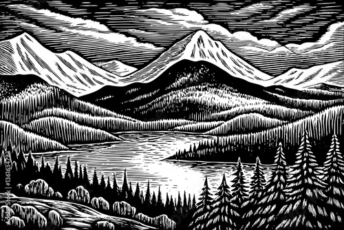 black and white natural wonders explore majestic peaks serene lakes tranquil forests enchanting sunsets breathtaking landscapes